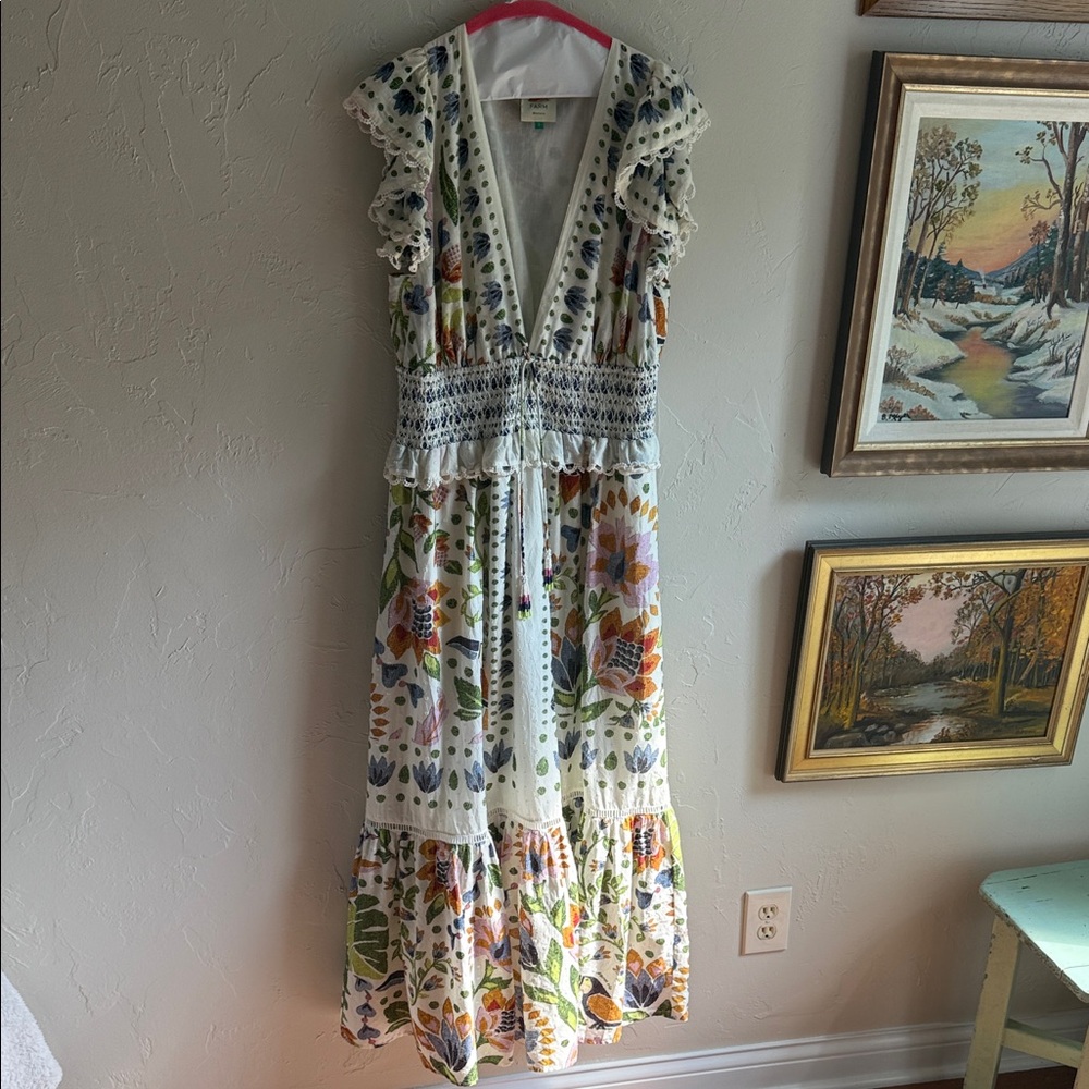 FARM Rio White Floral Maxi Dress